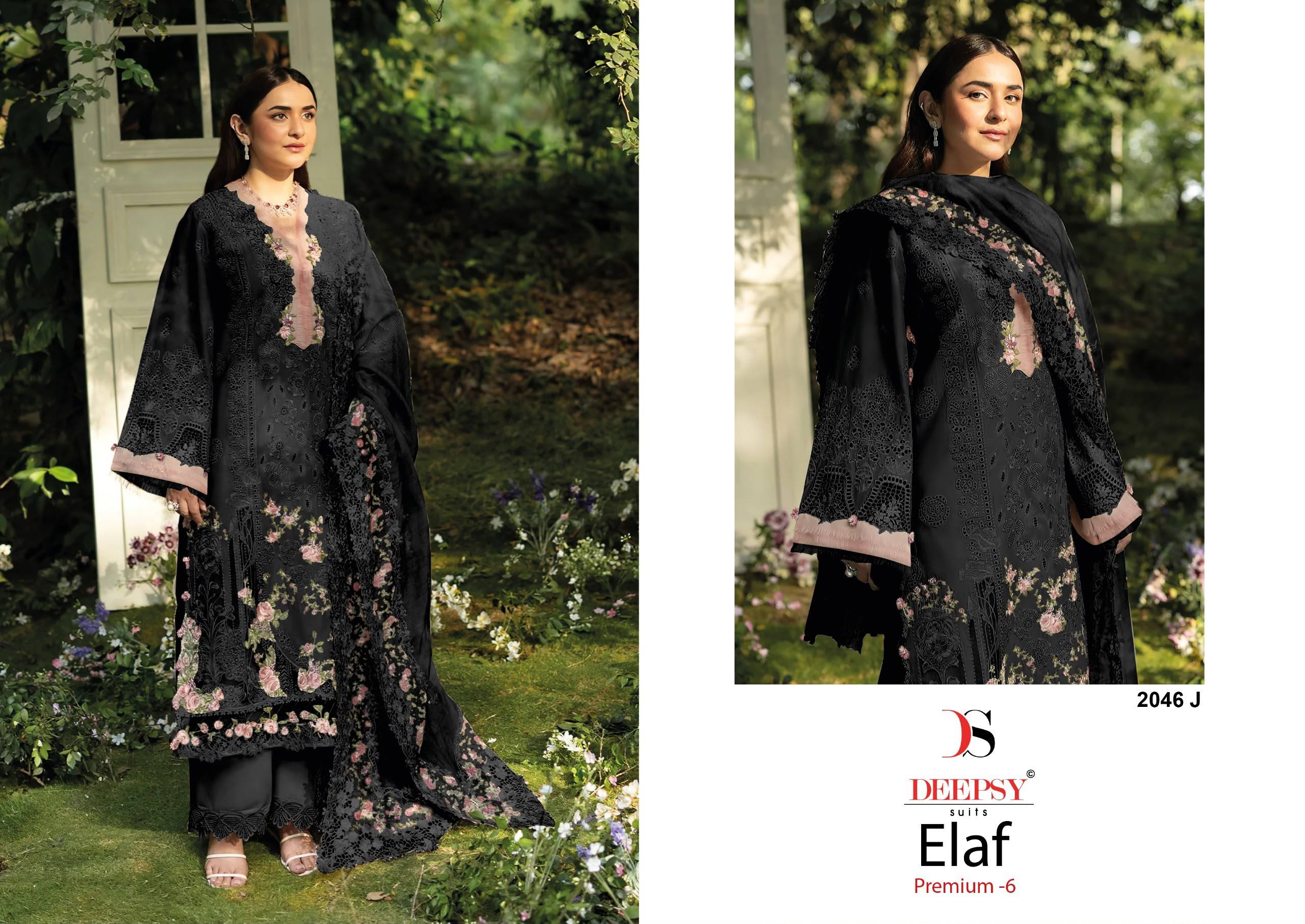 ELAF  Premium-6 Luxury Lawn 2046 Series by DEEPSY SUITS Beautiful Pakistani Suits Colorful Stylish Fancy Ethnic Wear Cotton Dresses At Wholesale